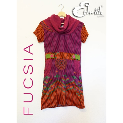 Vestito etnico Field - Fucsia